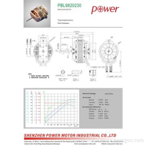 230V Brushless Motor, High Speed, High Power, High Efficiency, Low Noise, Long LastingNew